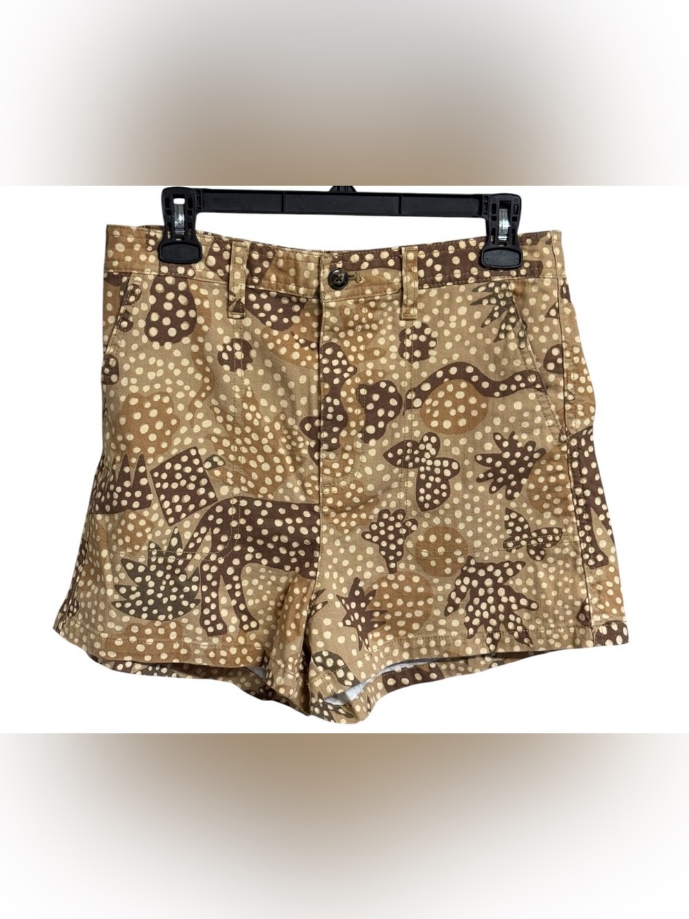 Madewell Camp Shorts Zoo Review Sz Medium M High Waist Spotted Animal Print